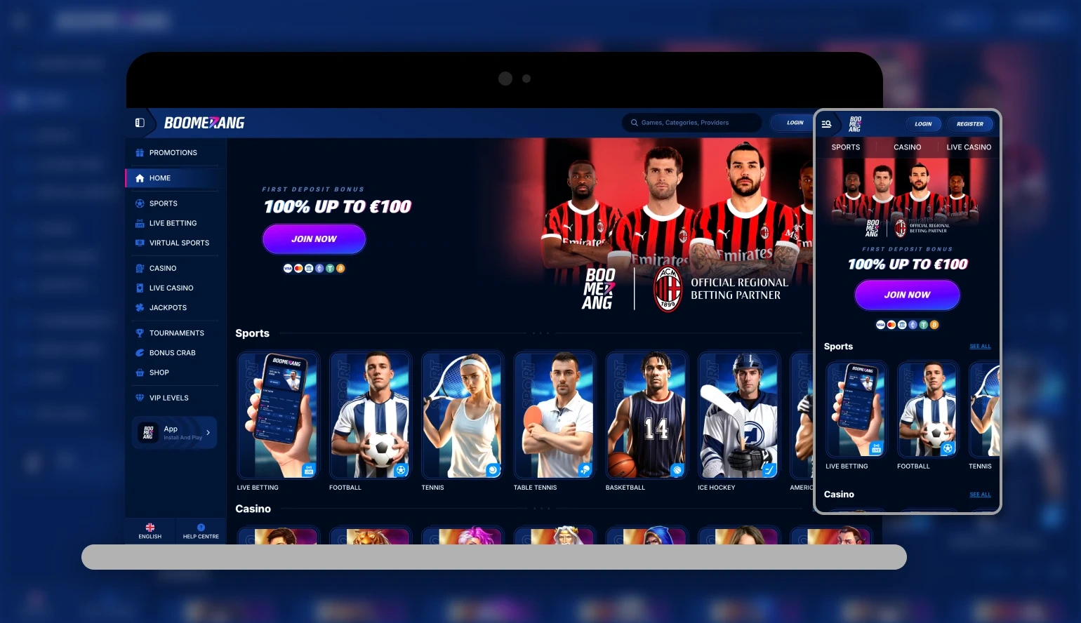 BoomerangBet Casino App-Screenshot